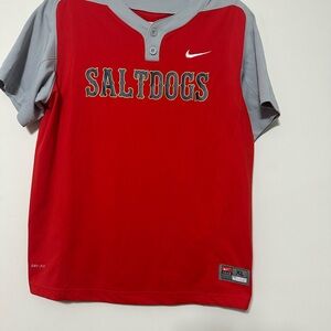 Nike Kids Red and Gray Saltdogs Jersey